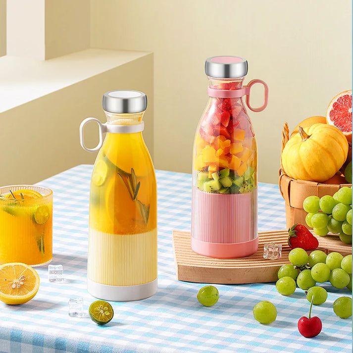 SwiftBlend™ Pro Portable Mini Blender – 6-Blade USB Rechargeable Juicer Cup – 400ml Personal Smoothie & Protein Shake Maker – BPA-Free, High-Speed Fruit Mixer for Gym, Office, Travel & Outdoors
