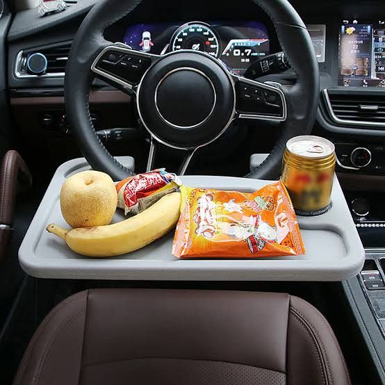 "Universal Car Steering Wheel Desk - 2-in-1 Portable Laptop Notebook Table, Food Tray & Cup Holder for Instant Mobile Office & Dining