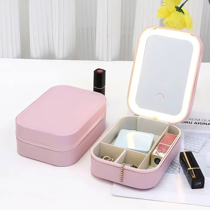 Lumiere Elite: Smart LED Makeup Organizer & Portable Travel Case with Lighted Mirror