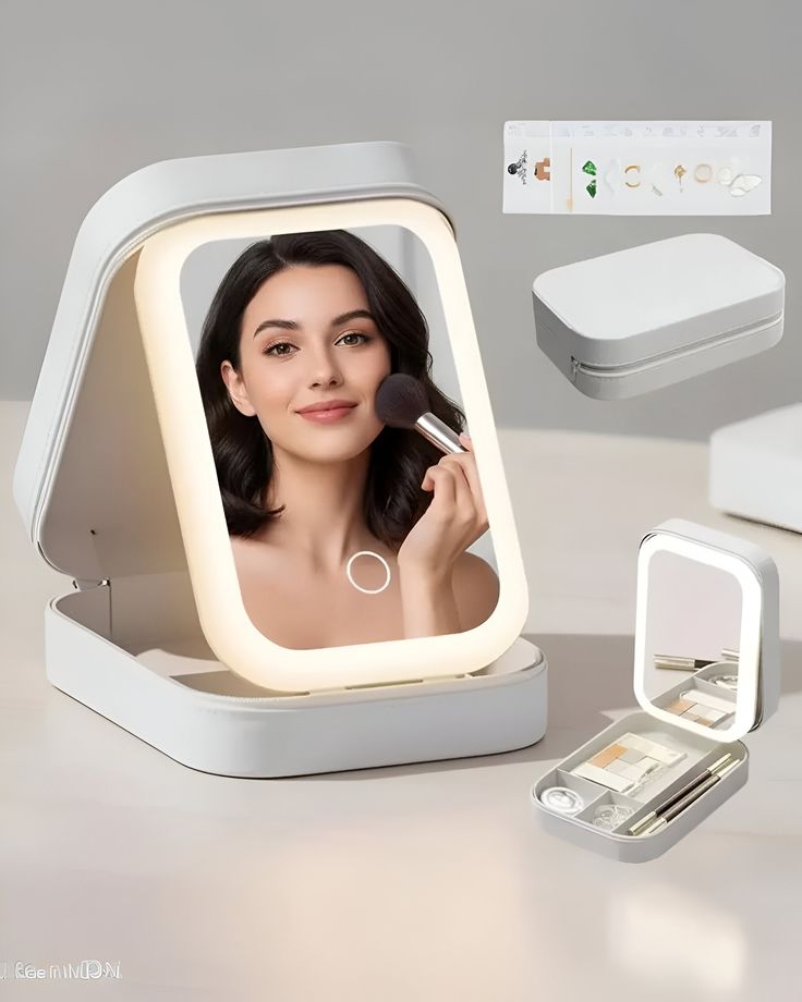 Lumiere Elite: Smart LED Makeup Organizer & Portable Travel Case with Lighted Mirror