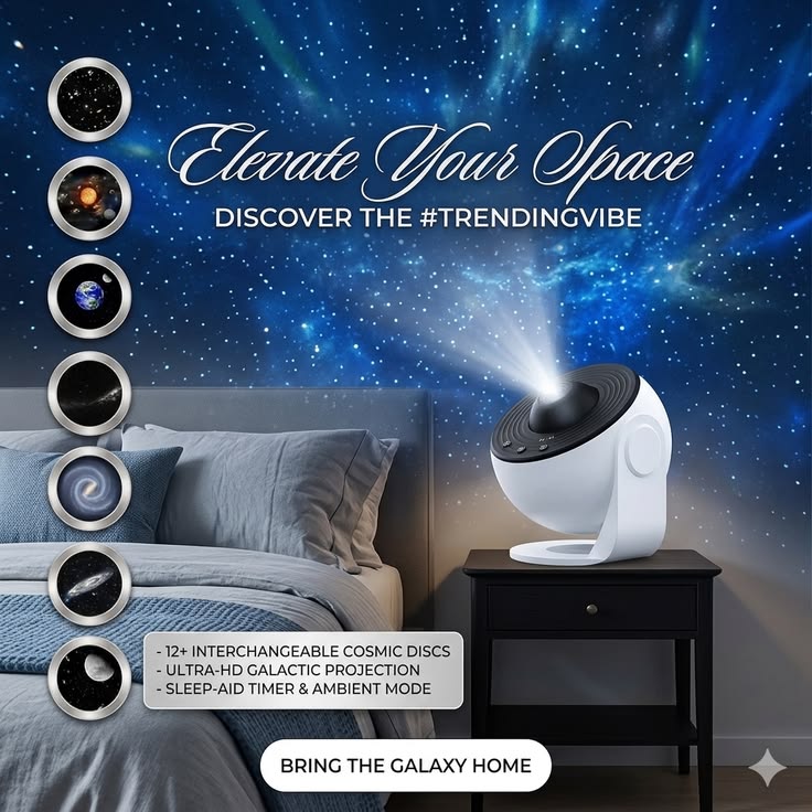 Dehis 4K HD Planetarium Galaxy Projector - 12-in-1 360° Rotating Starry Night Light, Aesthetic Space Decor & Unique Gift for Bedroom (White)
