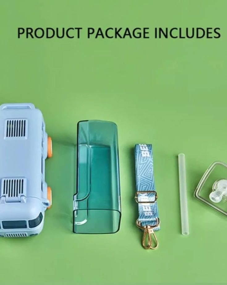 Cute Bus-Shaped Kids School Water Bottle with Straw & Carry Strap