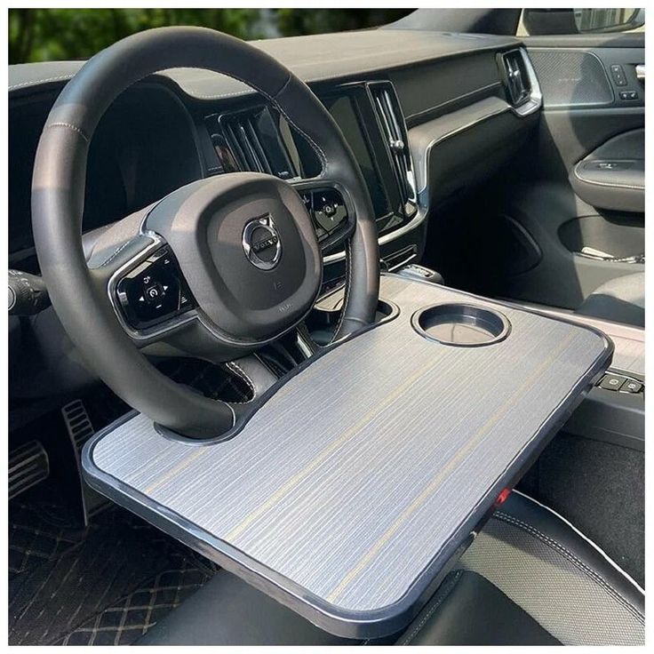 "Universal Car Steering Wheel Desk - 2-in-1 Portable Laptop Notebook Table, Food Tray & Cup Holder for Instant Mobile Office & Dining