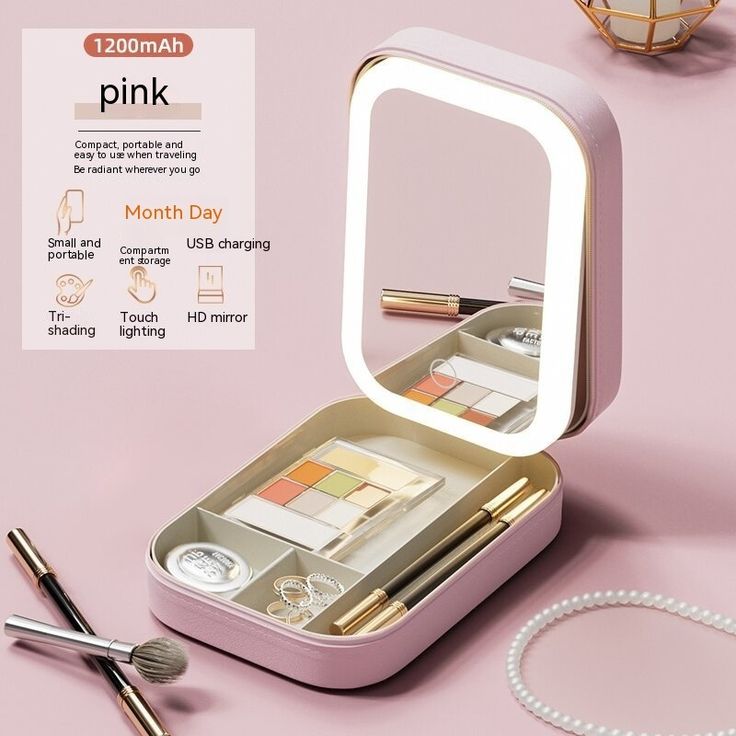 Lumiere Elite: Smart LED Makeup Organizer & Portable Travel Case with Lighted Mirror