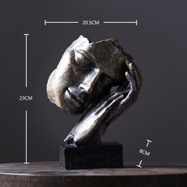 Silent Thoughts – Abstract Face Sculpture Showpiece