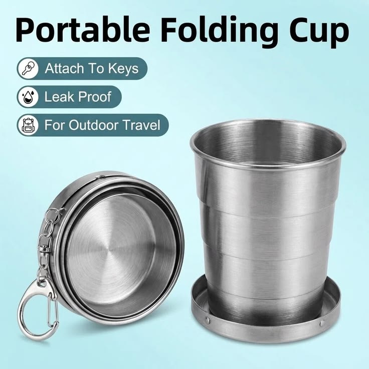 Stainless Steel Collapsible Travel Cup (or Folding Drinking Glass)