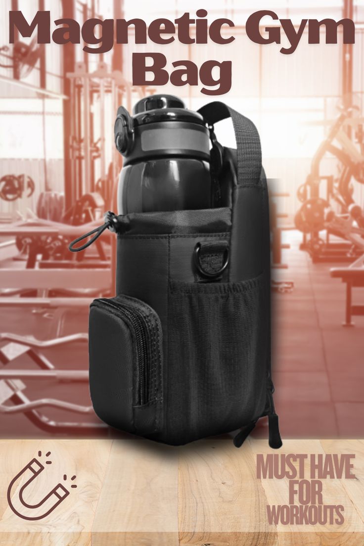 Luxury Magnetic Gym Bottle Holder Bag for Men & Women – Neoprene Fitness Storage Pouch with Strong Magnetic Grip for Gym, Running & Cycling Essentials