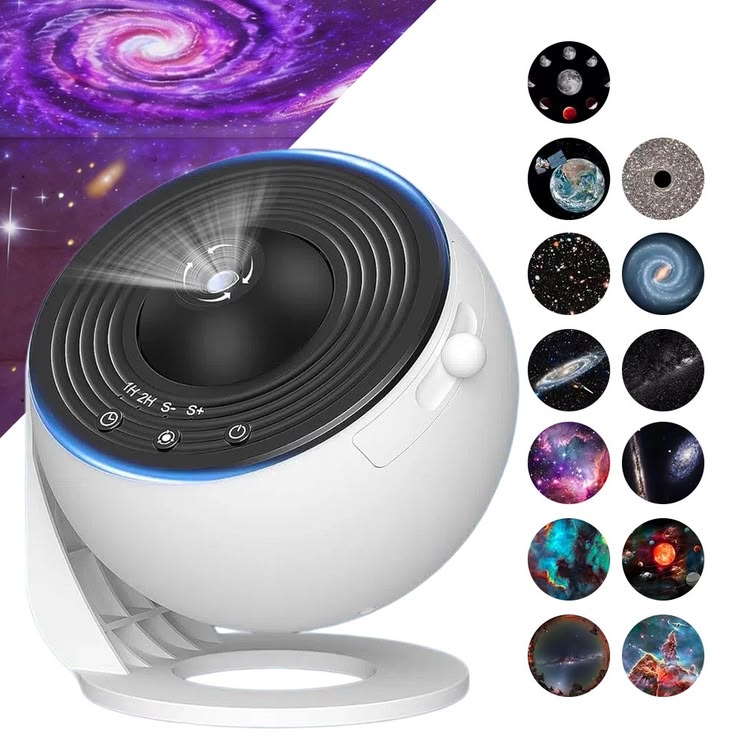 Dehis 4K HD Planetarium Galaxy Projector - 12-in-1 360° Rotating Starry Night Light, Aesthetic Space Decor & Unique Gift for Bedroom (White)