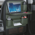 Premium PU Leather Car Backseat Organizer with Foldable Tray Table